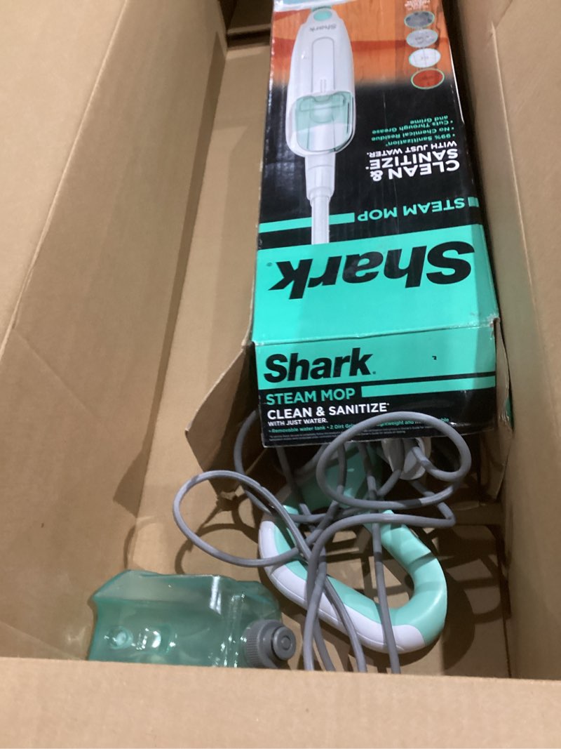 Condition photo showing As Is for Shark Steam Mop with 2 Machine Washable Dirt Grip Pads, Removable Water Tank, Lightweight, Steam Cleaner for sealed Hard Floors, Marble, Stone, Hardwood, Tile, Laminate, White/Seafoam, S1000 Steam Starter