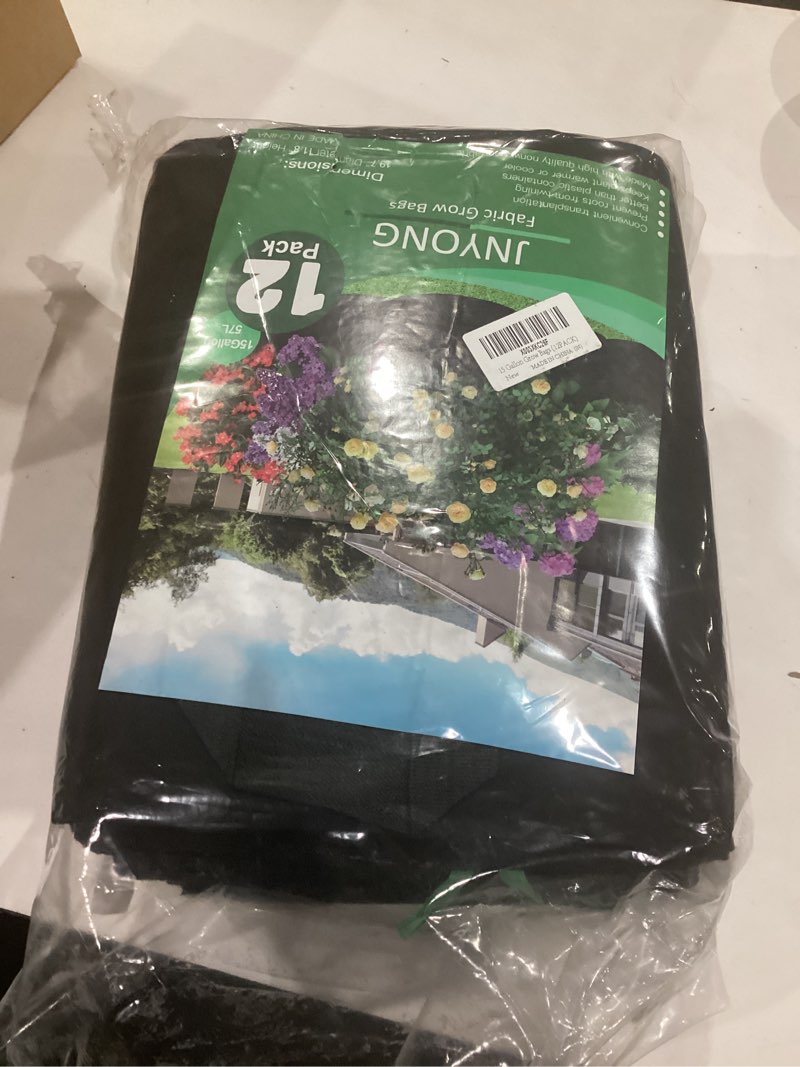 Condition photo showing Good Condition for jnyong 12-pack 15 gallon thickened non-woven grow bags, aeration fabric pots with handles?black? 15 gallons
