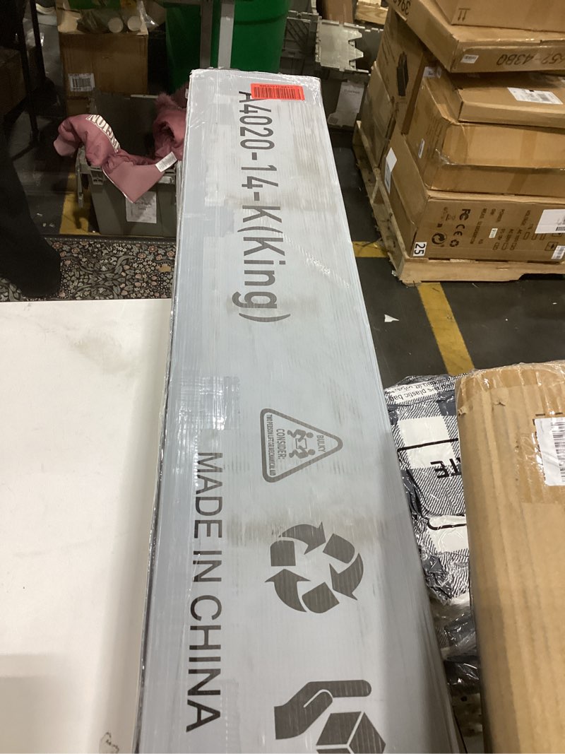 Condition photo showing Good Condition for Metal Bed Frame,King Size Bed Frame with Storage Space,Heavy Duty Sturdy Mattress Foundation,Easy Assembly,No Box Spring Needed, Black,14 Inch,King King 14 Inch