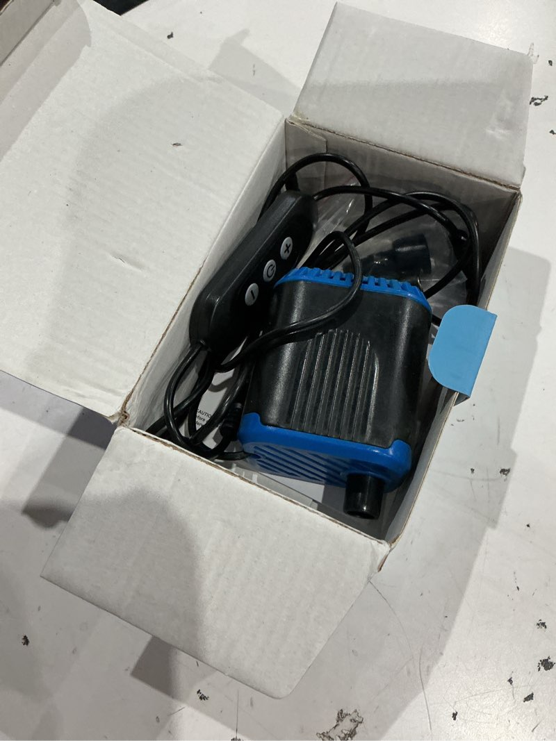 Condition photo showing As Is for aqqa dc aquarium water pump with controller,4 flow adjustable,feed mode,ip68 submersible quiet fish tank pump,3 nozzles for pond fountain statuary hydroponics freshwater saltwater 20w 110v-240v 25w 480gph 2200l/h