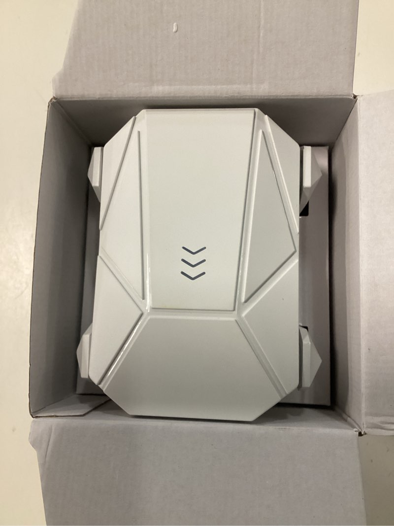 Condition photo showing Good Condition for wifi extender, 2026 15x fastest wifi 6 booster ax1800 dual band (5.8/2.4ghz) 17,999 sq.ft long range and 135+ devices, wifi extender signal booster for home with ethernet port (white)