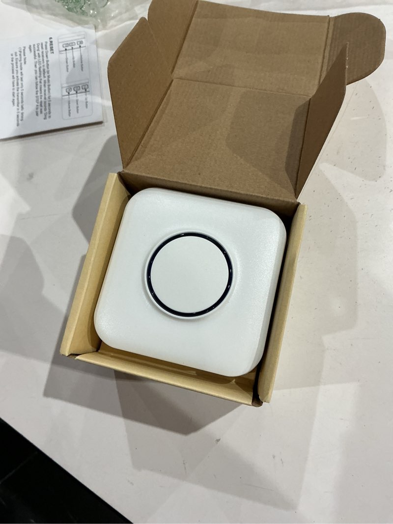 Condition photo showing Good Condition for satisure wireless doorbell extender with receiver connects to existing hardwired doorbell into wireless door bell with 656 ft range, 58 chimes and 5 volume levels door chime for home/garage/basement 1extender-1chime white