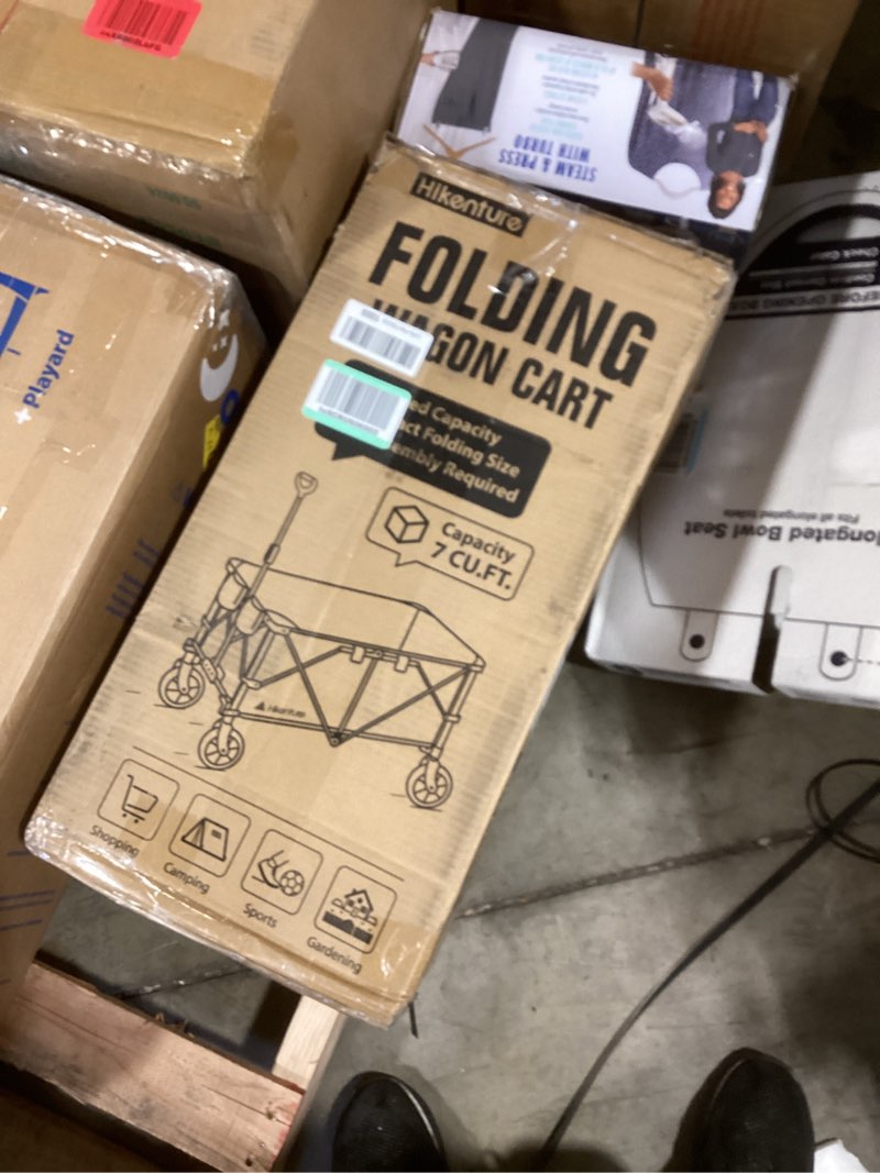 Condition photo showing New/Like New for Hikenture Collapsible Wagon - 330LBS Capacity, Extra Large Foldable Wagon with All-Terrain Wheels, Utility Beach Cart for Outdoor Garden Black