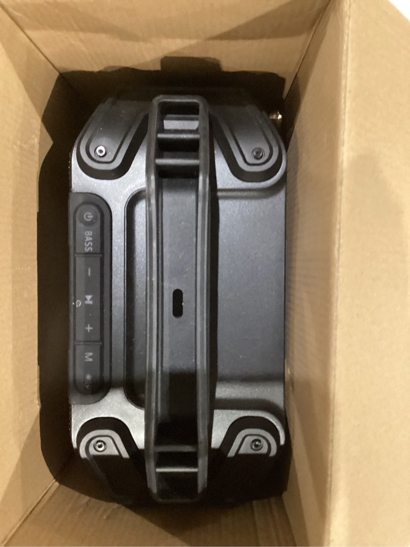 Condition photo showing As Is for Speakers Bluetooth Wireless: 80W(Peak) Loud Speaker with Bass, 20H Playtime, IPX6 Waterproof, Large Jobsite Speakers for Work, Outdoor, Workshop, Garage, Portable Speaker with TWS (Black)