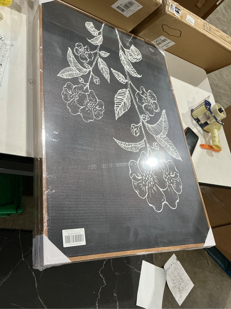 Condition photo showing New/Like New for drsoum vintage boho botanical flower wall art framed retro floral wall prints wildflower neutral rustic bohemain artwork kitchen bedroom ready to hang 12x16in black framed watercolor flower framed 16l" x 12w", black framed