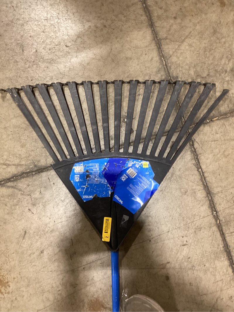 Condition photo showing As Is for kobalt 30-in plastic lawn and leaf rake with fiberglass handle