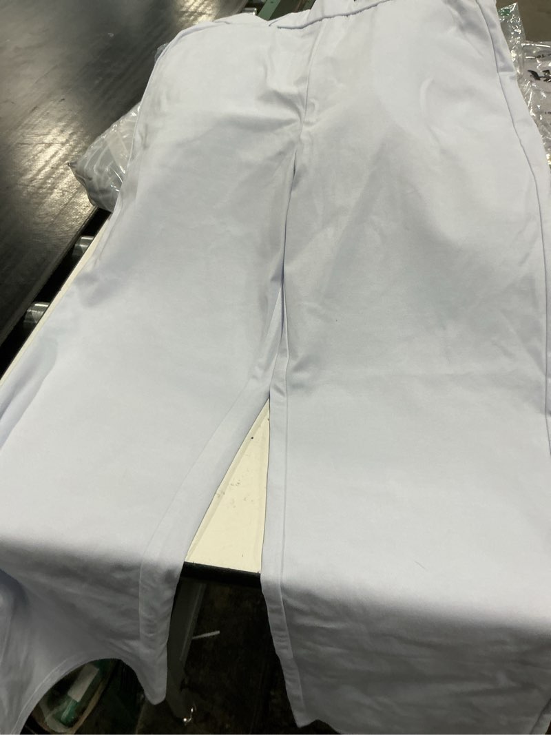 Condition photo showing Good Condition for ichosy womens wide straight leg pull-on trousers casual slacks dress pants with pockets 4 short white