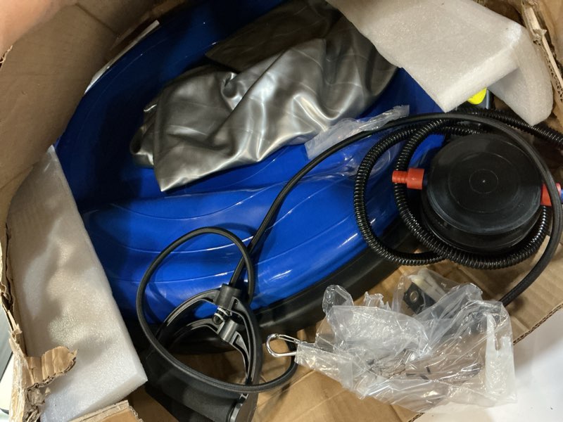 Condition photo showing Good Condition for ZELUS 25in. Balance Ball | 660lb Inflatable Half Exercise Ball Wobble Board Balance Trainer w Nonslip Base | Half Yoga Ball Strength Training Equipment w 2 Bands, Pump, Extra Ball Included Blue