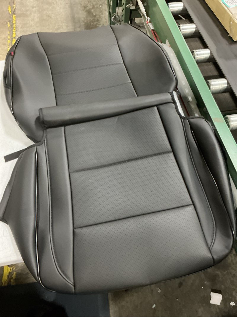 Condition photo showing Good Condition for car pass faux leather car seat covers front seats only, 3d foam support car seat covers, universal fit for trucks vans suvs sedans automotive comfortable, airbag compatible 2 pieces front solid black black front
