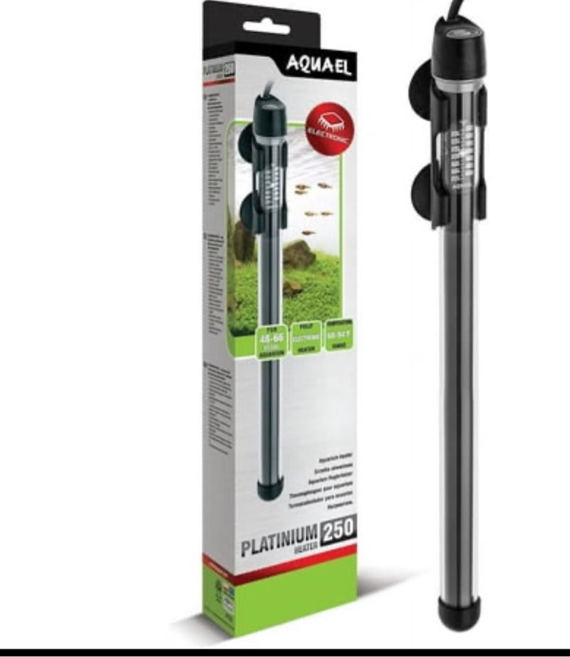 Aquael Platinium Aquarium Heater for Freshwater & Saltwater Aquariums - 250 Watt  48-66 Gallons