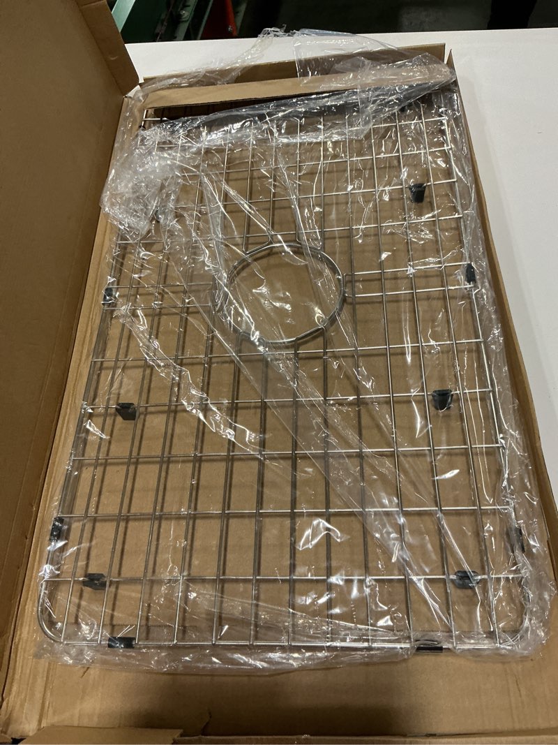 Condition photo showing Good Condition for Sink Bottom Grid 29-1/2" X 15-9/16", Centered Drain with Corner Radius 3/8", Sink Protector for Single Bowl Kitchen Sink