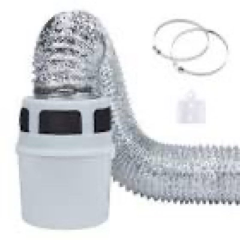 viwinvela 3 in 1 indoor dryer vent kit filter bucket for electric dryer with 4-inch by 5-feet proflex duct (silver) with 5 feet silver duct
