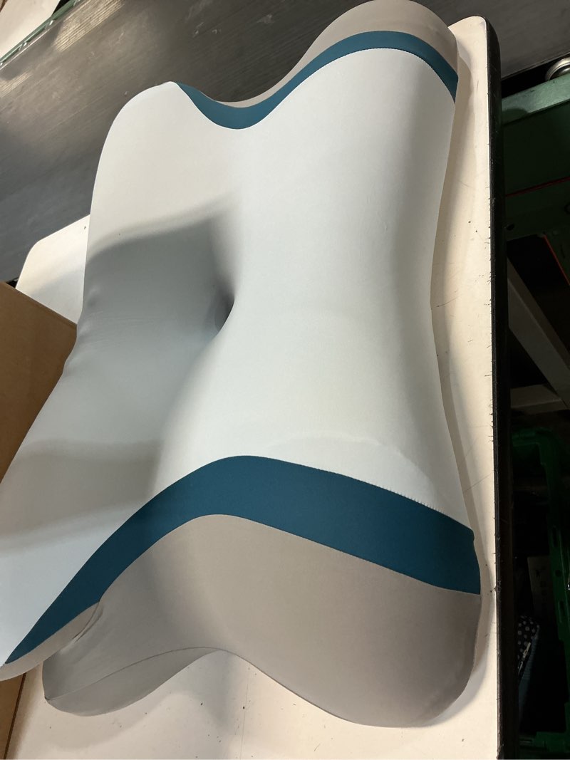 Condition photo showing As Is for cervical pillow for neck pain relief - ergonomic neck pillow for sleeping contour memory foam pillows with cooling pillowcase, orthopedic bed pillow for side back stomach sleepers light blue