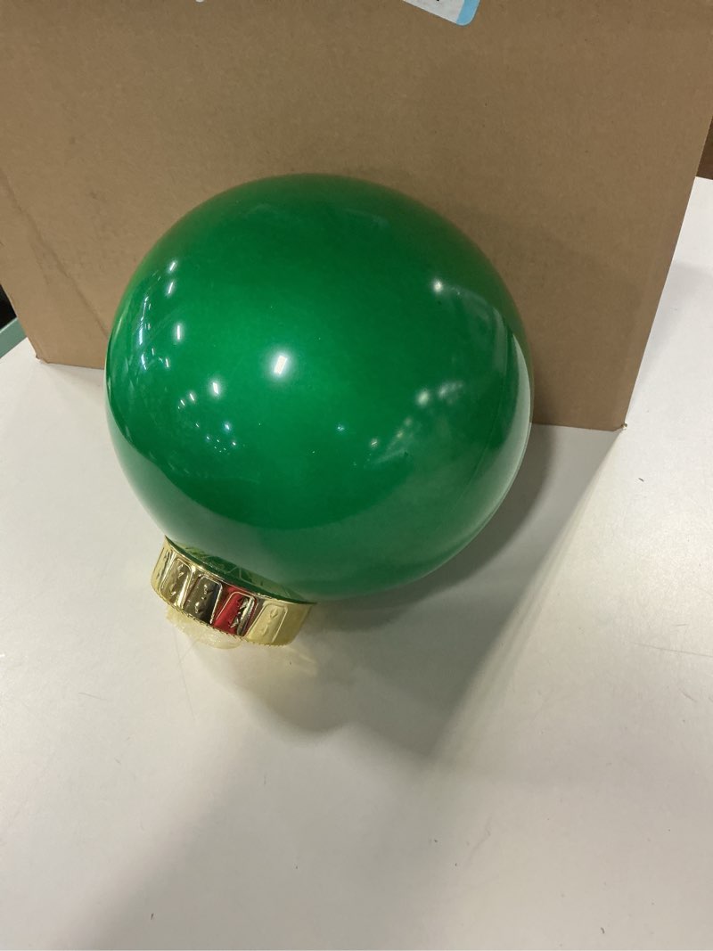 Condition photo showing New/Like New for Vickerman 6" Plastic Ball Ornaments in Matte Emerald Green (Set of 4)