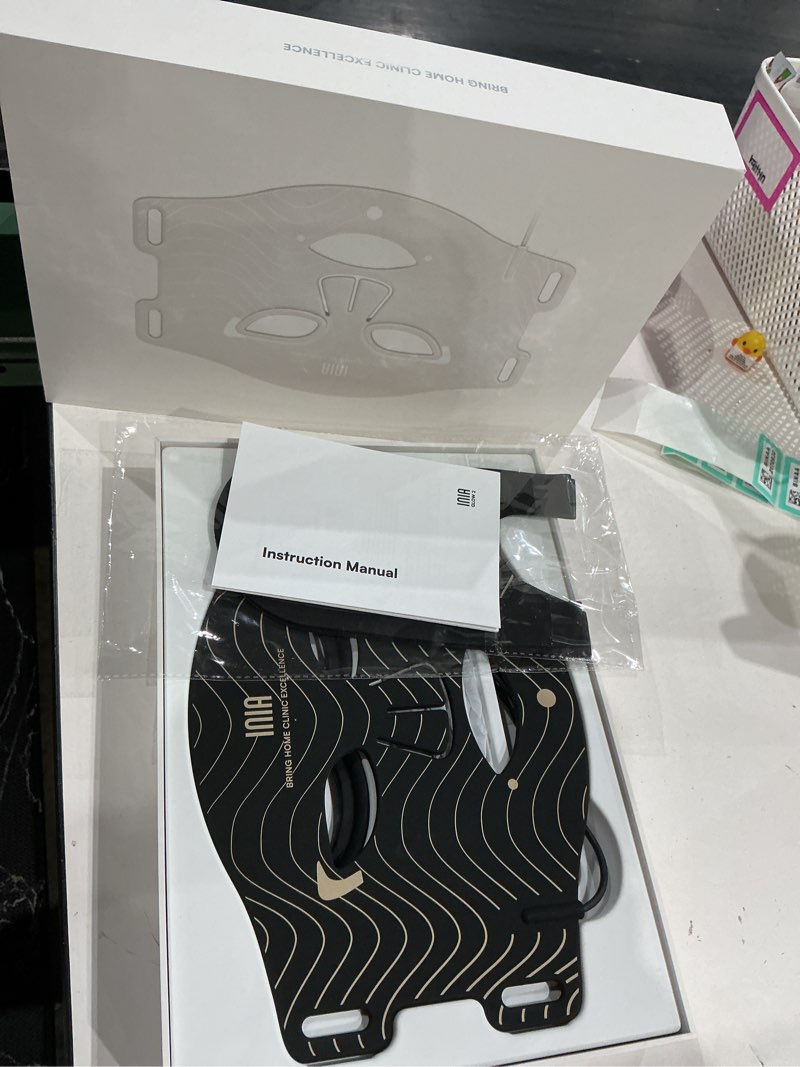 Condition photo showing Good Condition for inia red light therapy mask for face – 4 light modes with 850nm nir, red & blue led light therapy, 2600mah rechargeable led face mask for radiant glow at home, black