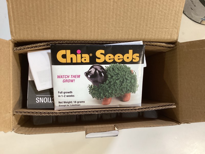 Condition photo showing Good Condition for chia pet megan with seed pack, decorative pottery planter, easy to do and fun to grow, novelty gift, perfect for any occasion 7.3 inches (w) x 4.5 inches (l) x 8 inches (h) m3gan