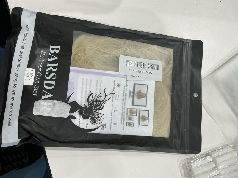Condition photo showing New/Like New for barsdar light blonde straight wrap ponytail extension - 26 inch long straight wrap around ponytails for women, clip in ponytail hair extensions synthetic blonde pony tails hairpieces daily 26 inch (pack of 1) light blonde mix bleach blonde evenly