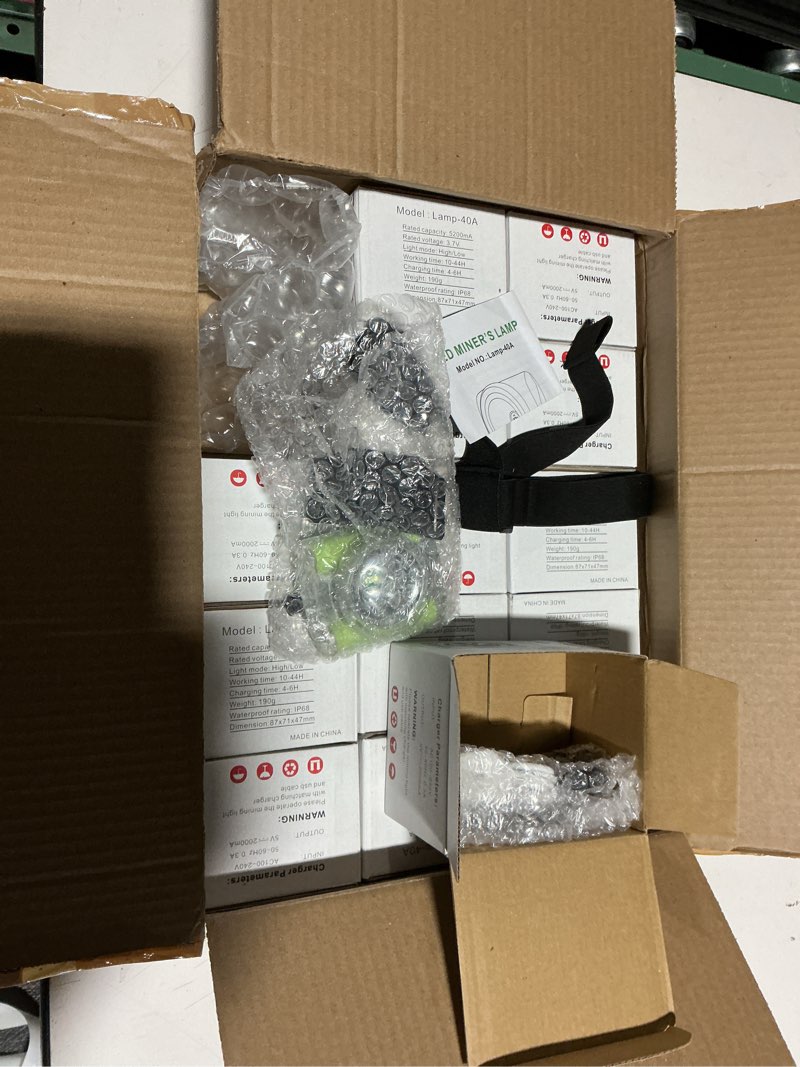 Condition photo showing New/Like New for Mode Lamp-40A Rechargeable Hard Hat Miner Light, IP68 Waterproof LED Mining Headlamp, High Brightness Cap Lamp for Underground Mining, Riding, Construction & Outdoor Activities