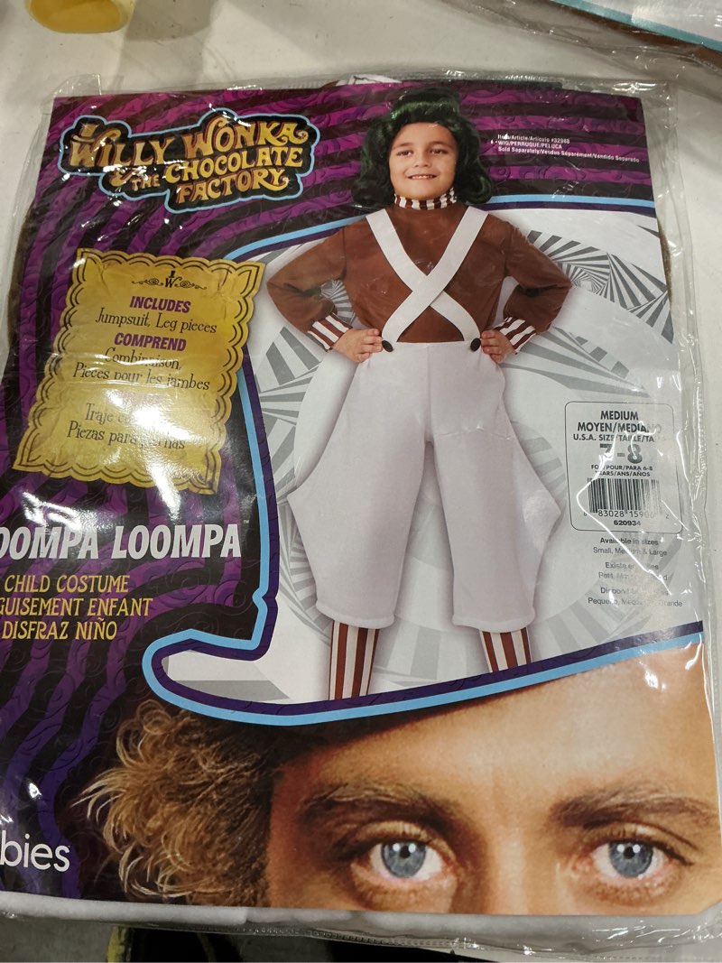 Condition photo showing New/Like New for Rubie's Willy Wonka & The Chocolate Factory Oompa Loompa Value Costume As Shown Medium