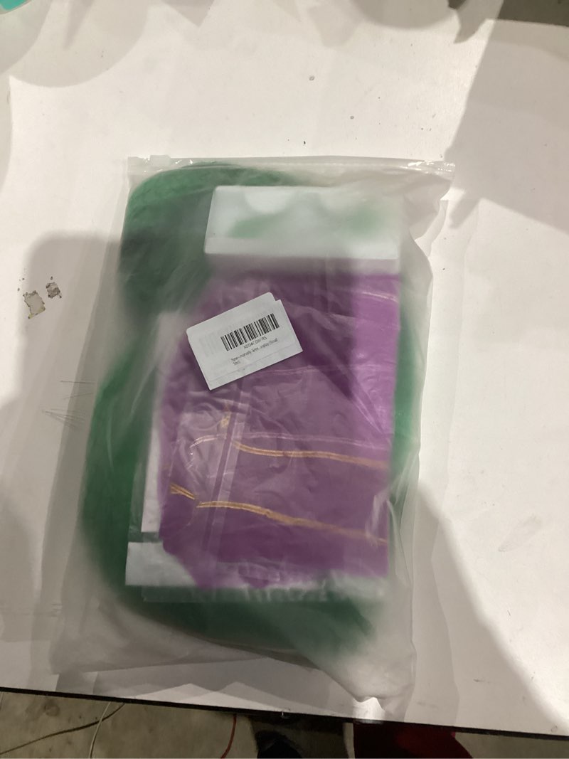 Condition photo showing New/Like New for morvally Green Costume Wig with Scarf and False Eyelashes Short Green Wavy Wigs for Halloween Costume Emotion Anime Cosplay (Small Size)
