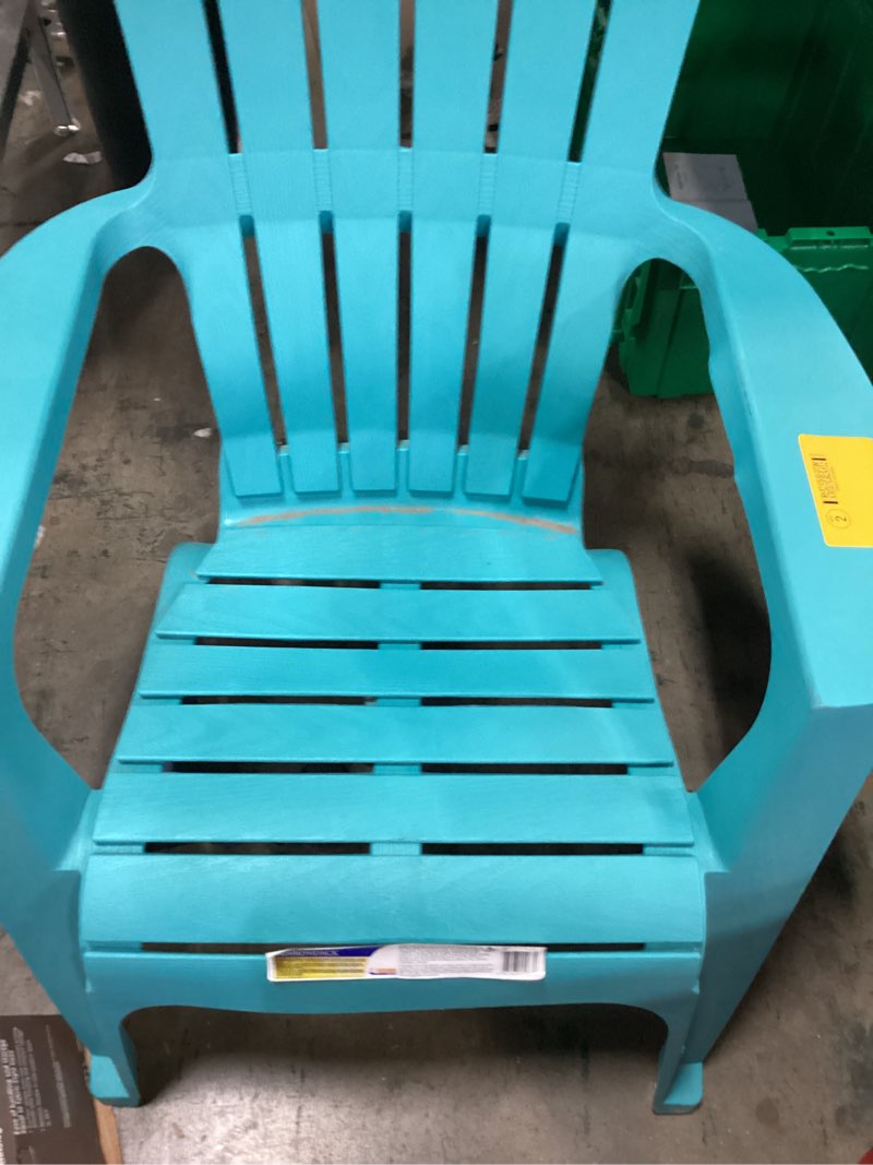Condition photo showing Good Condition for adams realcomfort teal polypropylene frame adirondack chair