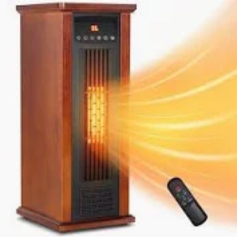 utilitech infrared wood tower heater with adjustable & oscillation 6023322