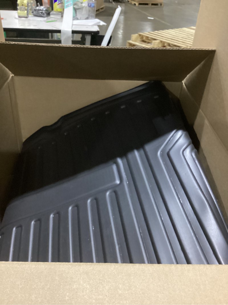 Condition photo showing As Is for mixsuper custom fit cargo liner for 2017-2023 tesla model 3, all weather trunk mat durable 3d upgrade anti-slip rear trunk liner cargo mat black