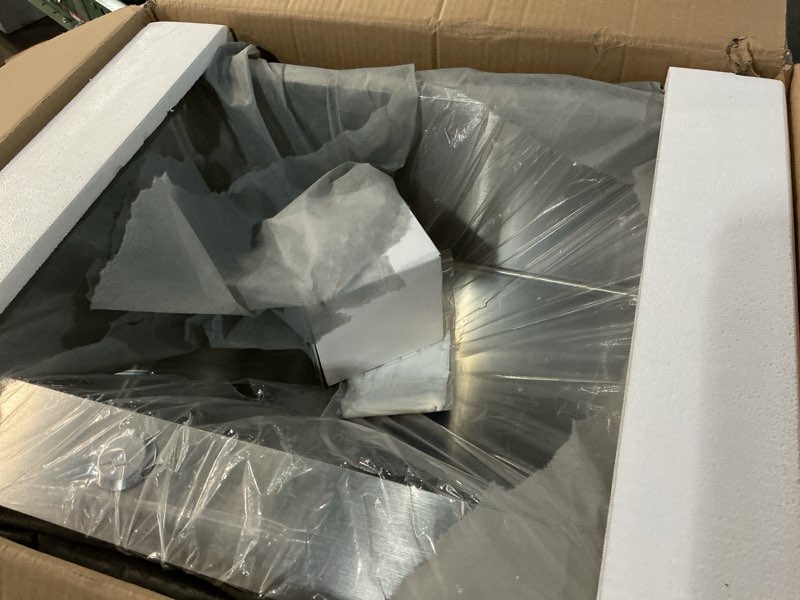 Condition photo showing Good Condition for POPFLY 22 Inch Kitchen Sink, 22 x 18 Inch Drop in 18 Gauge Stainless Steel Single Bowl Laundry Sinks 2 Holes Top mount Handmade Utility Small Bar Deep Sink, Brushed L 22"×W 18"×H 9 Brushed