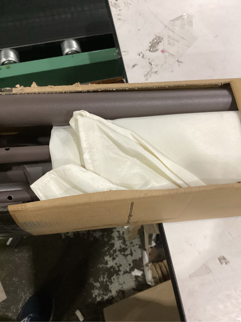 Condition photo showing Good Condition for jearey 6.5x10 ft rectangular patio umbrellas rectangle outdoor umbrella with push button tilt and crank, market table umbrella 6 sturdy ribs uv protection for poolside garden backyard deck, cream white 6.5x10ft cream white