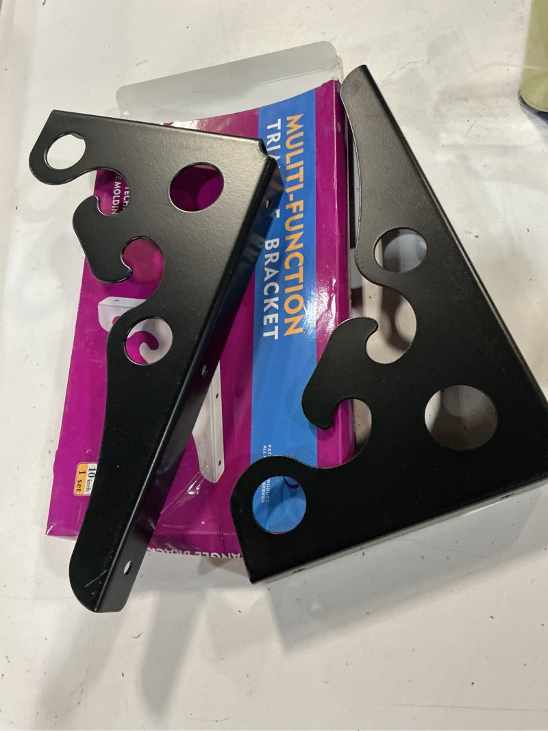 Condition photo showing Good Condition for floating shelf brackets heavy duty shelf brackets shelving brackets wall mounted, rustic wall shelves set of 2 for bedroom, bathroom, living room, kitchen support shelf,black,300mm/12 in