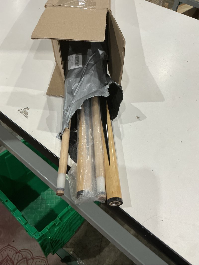 Condition photo showing As Is for pool cue sticks 36inch 42inch 48inch 52inch 58inch set of 2 or 4,pool cue with 13mm leather tip for adults, beginners,2-piece design?(14oz to 20oz weight options) 58in-set of 2