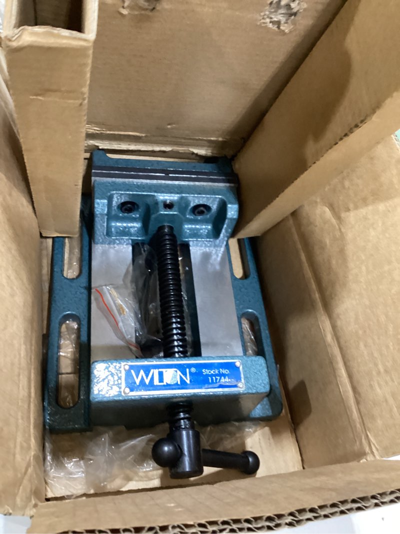 wilton low-profile drill press vise, 4" jaw width, 4" jaw opening, 1-1/2" jaw depth (model lp4)