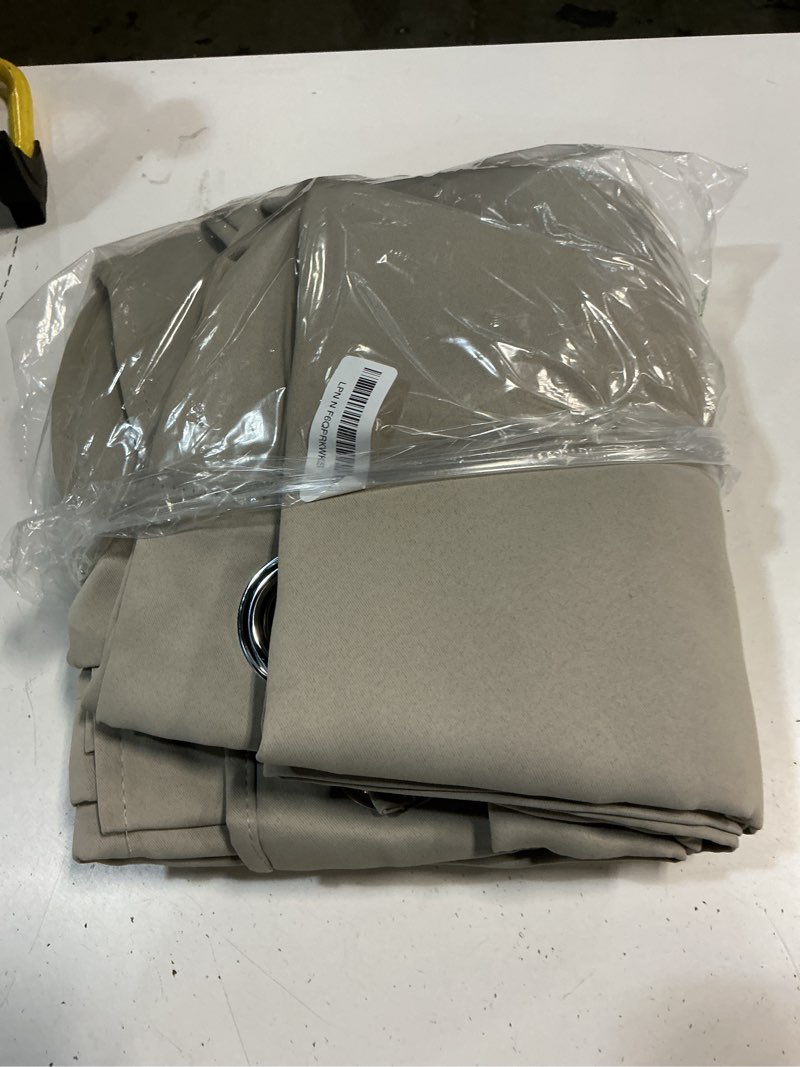 Condition photo showing Good Condition for miulee 100% blackout curtains for bedroom 90 inch long, 2 thick layers thermal insulated black out window curtains with black liner, noise reducing grommet living room drapes 2 panels stone stone 40"w x 90"l (pack of 2)