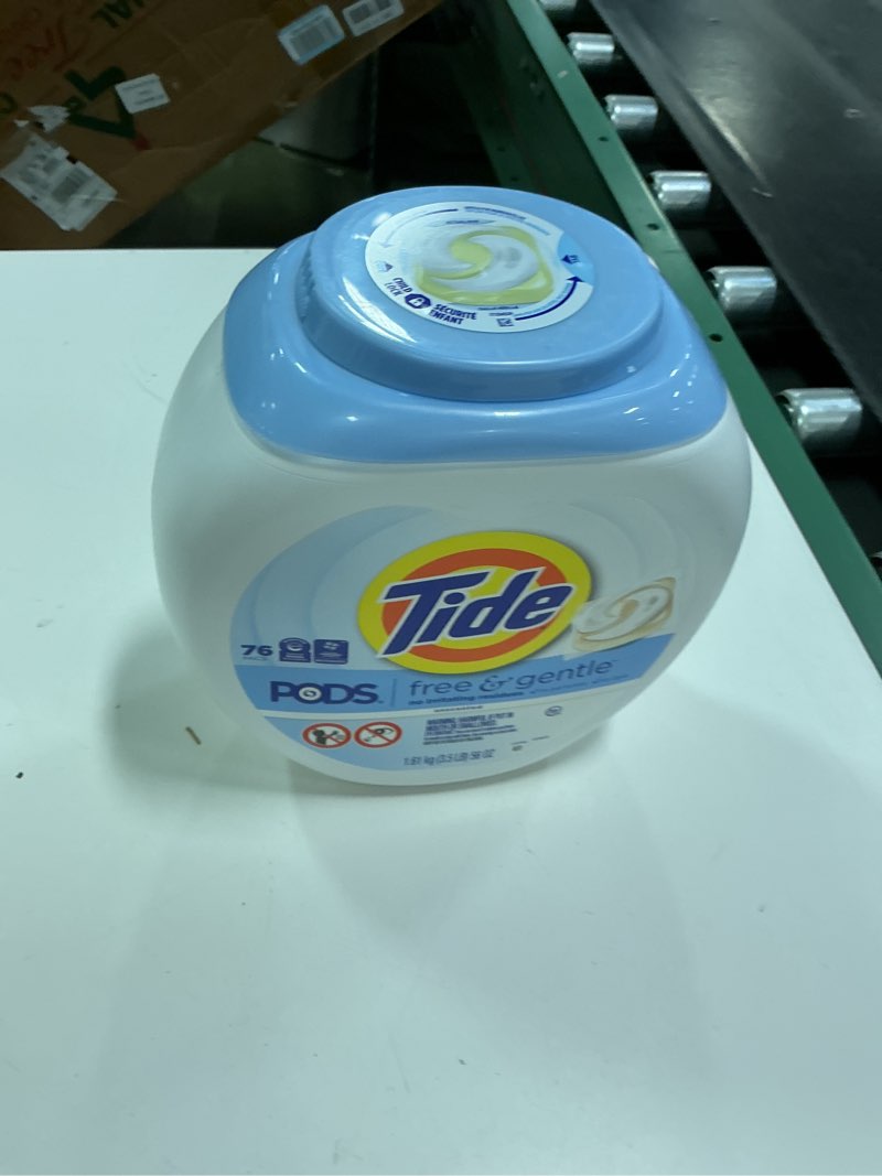 Condition photo showing New/Like New for Tide PODS Free & Gentle Laundry Detergent Soap Pacs, 76 Count Unscented 76 Count (Pack of 1)