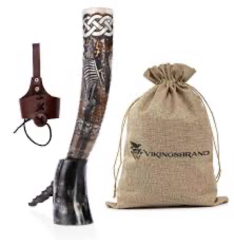 Special Edition "DRAKKAR" | Authentic Handmade Viking Drinking Horn - Medieval Norse Ale Drinking Mu
