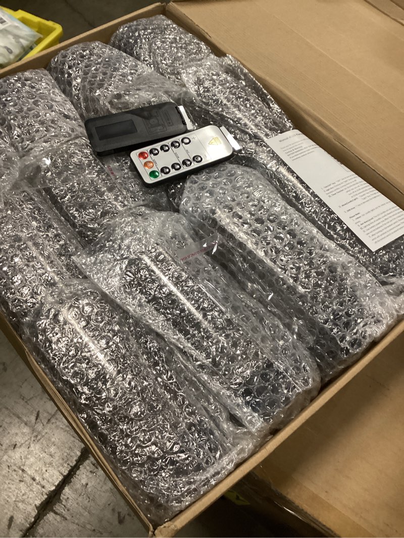 Condition photo showing New/Like New for Flameless LED Candles with Timer 12 Pc Flickering Flameless Candles for Romantic Ambiance and Home Decoration Stable Acrylic Shell,with Embedded Star String?Battery Operated Candles(Grey) Grey( Pack of 12)