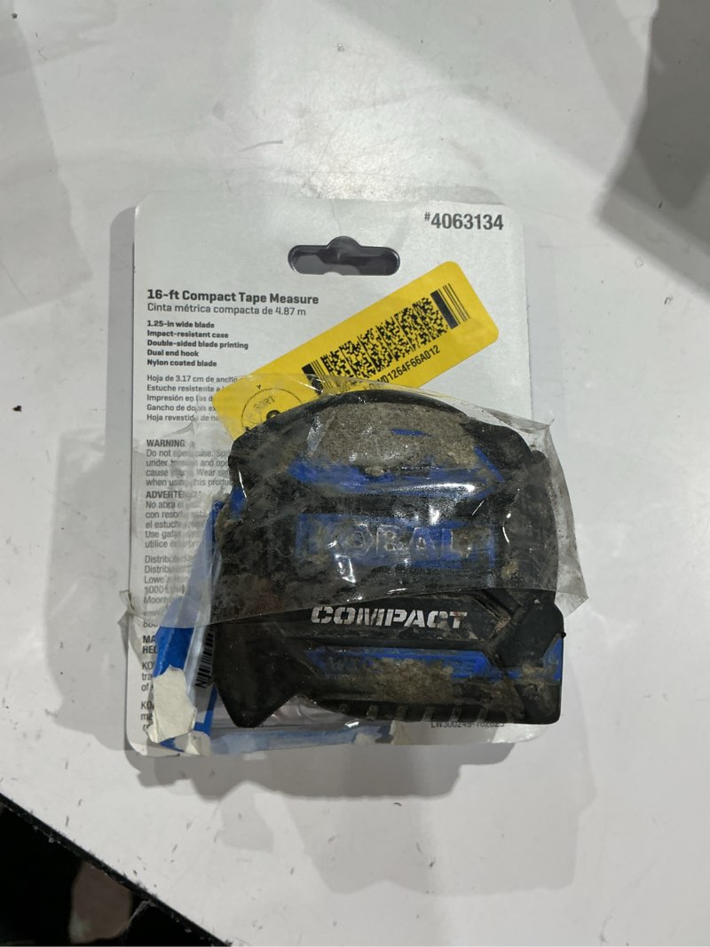 Condition photo showing As Is for kobalt blue compact 16-ft tape measure