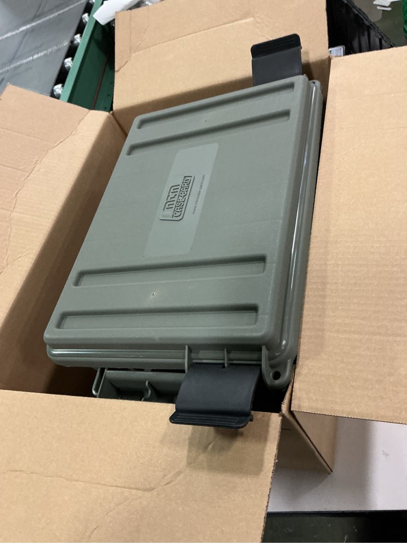 Condition photo showing As Is for (SIMILAR) MTM ACR7-18 Ammo Crate Utility Box, Ammo, survival or hunting gear storage, O-Ring seal for water resistant dry storage, Double padlock tabbed for security, Carries 65lbs of gear, Army Green