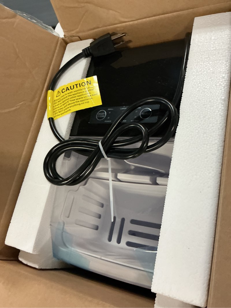 Condition photo showing Good Condition for newbulig ice makers countertop with handle, portable ice machine, 9 bullet cubes in 6 mins, 26lbs in 24hrs, auto-cleaning, with basket and scoop, for home, kitchen, rv, camping, black black handle 12.5"*11.6"*8.8"
