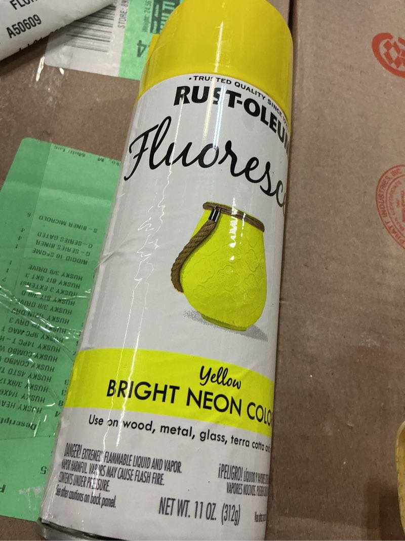 Condition photo showing Good Condition for 11 oz. fluorescent yellow spray paint