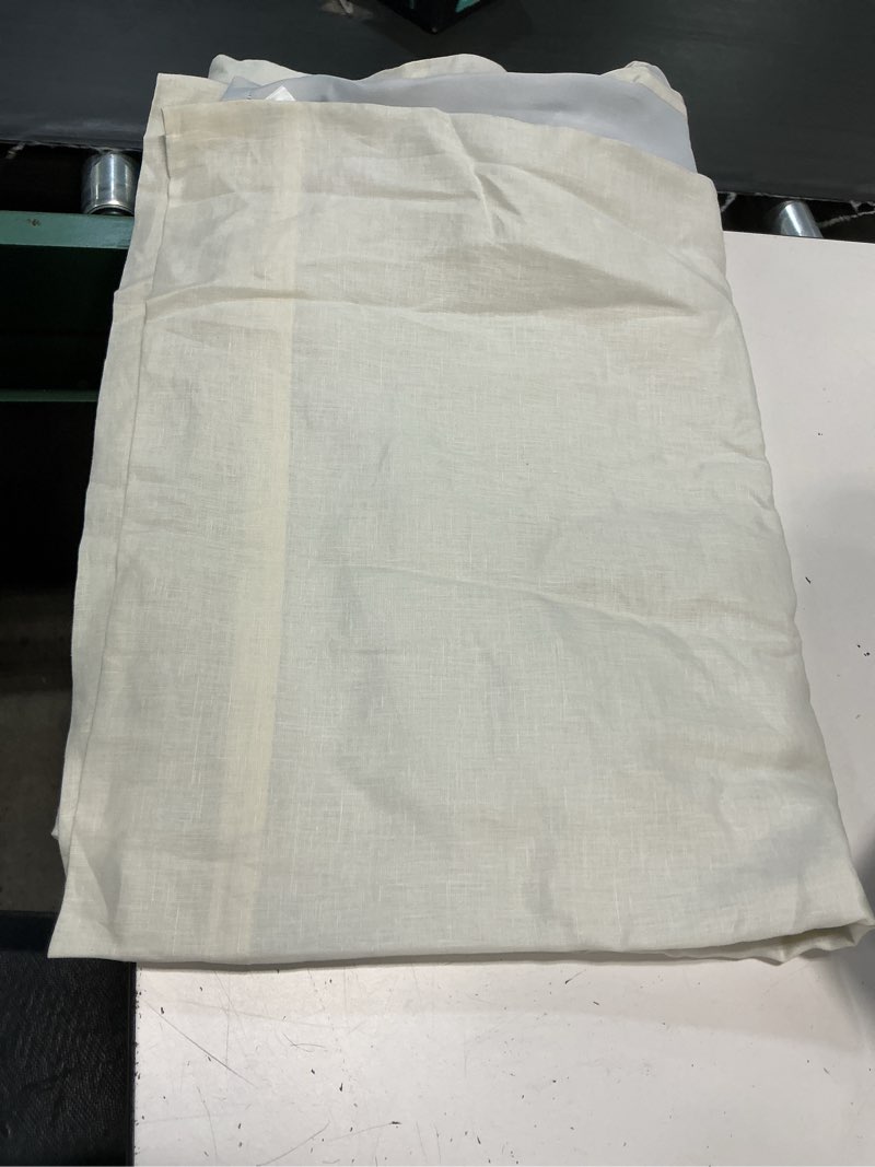 Condition photo showing Good Condition for european linen blackout curtain 48 in x 96 in 122 cm x 244 cm color : ivory