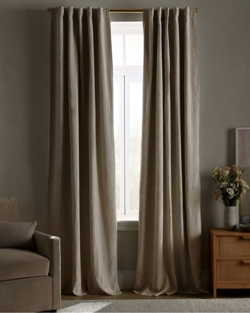  quince european linen true blackout curtain 48x84