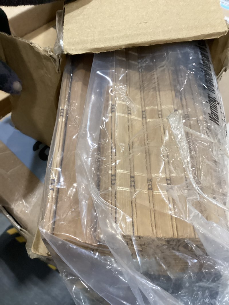 Condition photo showing Good Condition for lazblinds no drill bamboo roman shades, 33x64, brown | light filtering window treatment, no tools cordless roll up bamboo blinds for window brown206 33'' w x 64'' h