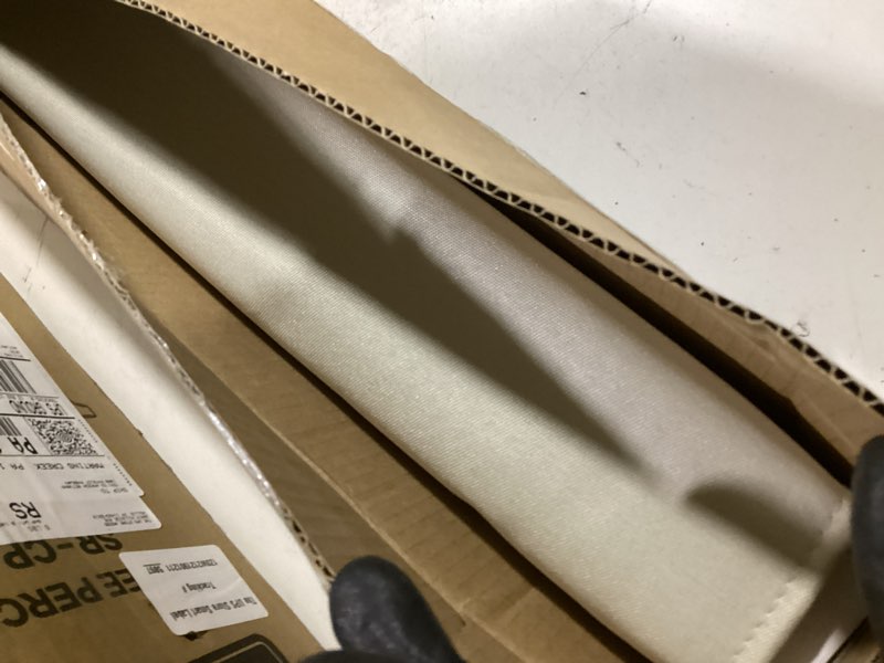 Condition photo showing Good Condition for chicology roman shades for windows, roman window shades, roman shades, blackout shades, window treatments, window shades for home, window shade, 27" w x 64" h, del mar moon shell (blackout) del mar moon shell (blackout) 27"w x 64"h