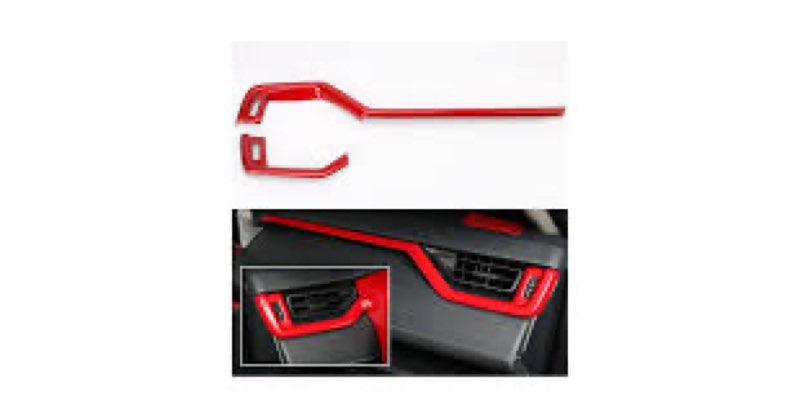 LEXLEY 2pcs Red Carbon fiber Style Center Console Dash Board Panel Dial Dashboard Cover Trims Interi
