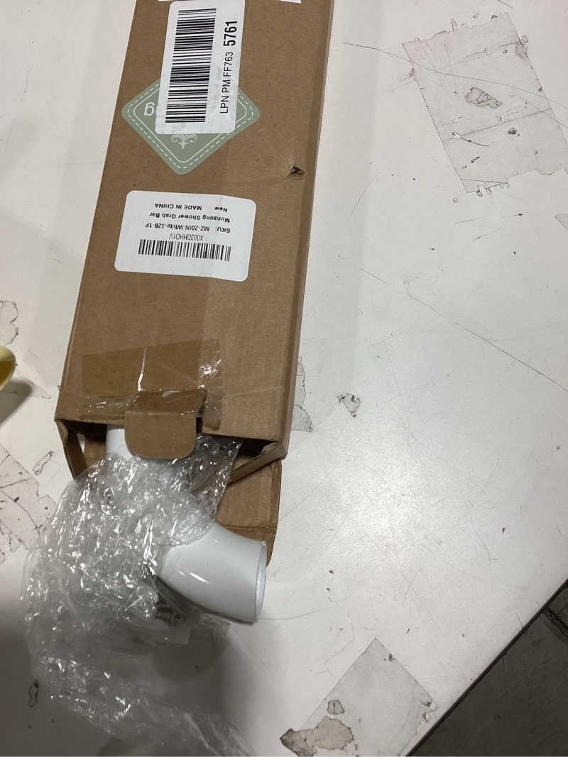 Condition photo showing Good Condition for 20 Inch Anti Slip Shower Grab Bar Oil Rubbed White 1.25" Diameter,Munzong Bathroom Grab Bar, Knurled Bathroom Balance Bar,Safety Hand Rail Support Handicap Elderly Senior Assist Bath Handle 20 Inch White