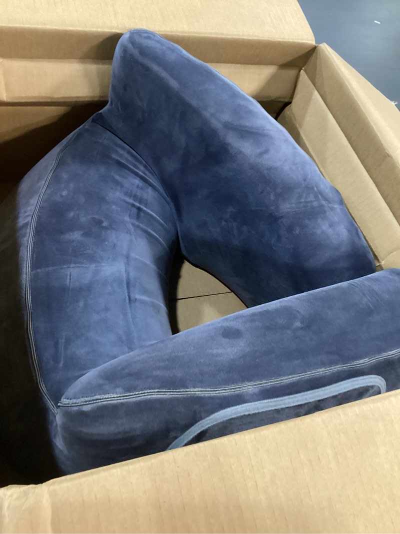 Condition photo showing Good Condition for OMOTON Reading Pillow for Lap Desk, Upgrade Extra Large Gaming Pillow for Adult, Perfectly Fitting Your Body Memory Foam Arm Rest Pillow for Reading, Working, Playing in Bed Sofa (Deep Grey)