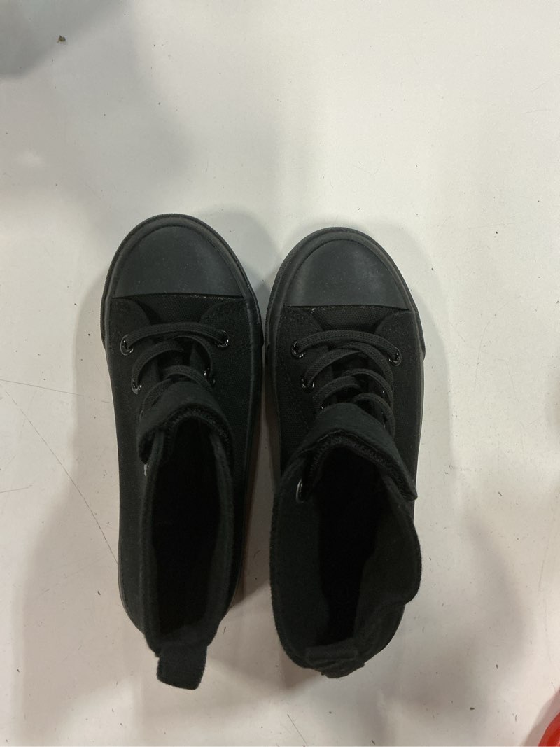 Condition photo showing Good Condition for two right unbranded converse boys chuck taylor all star high top toddler black monochrome baby size 8