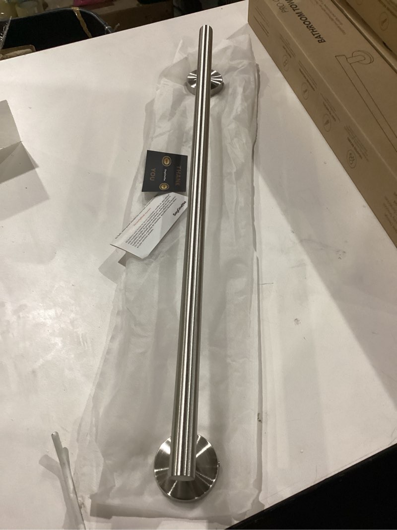 Condition photo showing New/Like New for 24 Inch Bathroom Towel Bar Brushed Nickel – SUS304 Stainless Steel Wall Mounted Towel Rod, Rustproof Hand Towel Bar, Modern Bathroom Towel Rack, Towel Racks for Bathroom Wall Mounted 24 Inch Brushed Nickel