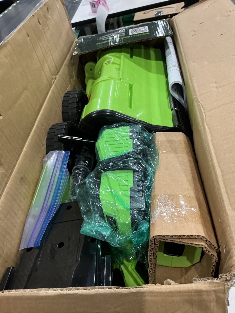 Condition photo showing As Is for earthwise sn74016 40-volt cordless electric snow shovel, brushless motor, 16-inch width, 300lbs/minute (battery and charger included)